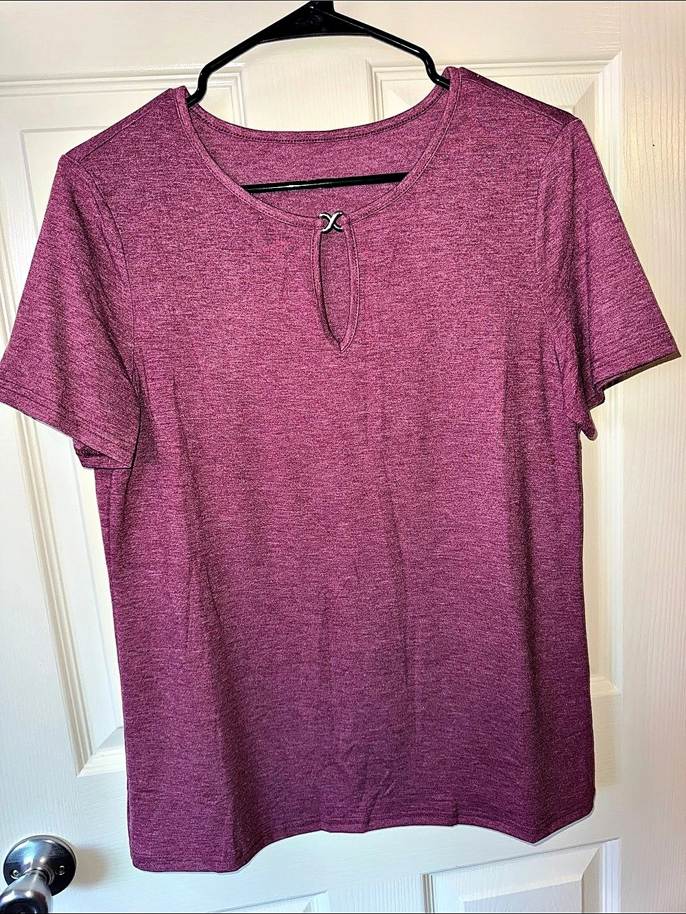 Short Sleeve Henley in Pink Like New